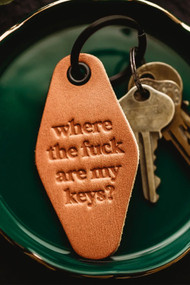 Misfit Where Are My Keys Leather Motel Keychain