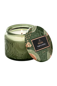 Voluspa Small Embossed Jar Candle in Temple Moss