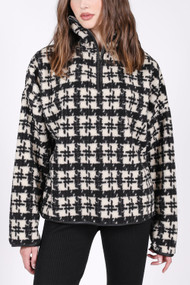 Brunette The Label Houndstooth Sherpa