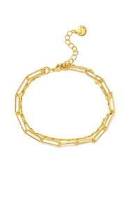 Lover's Tempo Arlo Paperclip Layered Bracelet in Gold