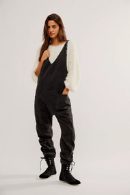 Free People High Roller Jumpsuit in Mineral Black