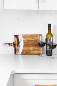 Lynn & Liana Medium Acacia Cheese Board in Merlot