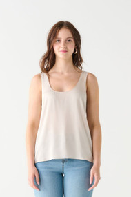 Black Tape Scoop Neck Tank in Pearl