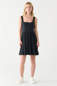 Dex Square Neck Mini Dress in Black