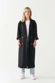 Dex Knit Trench Coat in Black