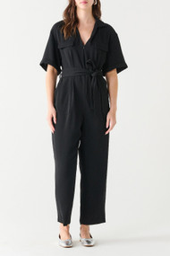 Black Tape Utility Jumpsuit in Black