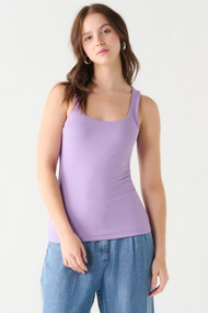 Black Tape Square Neck Tank in Lavender