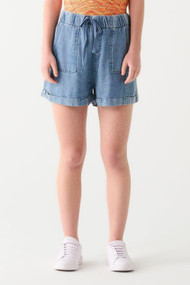 Dex Drawstring Short in Chambray