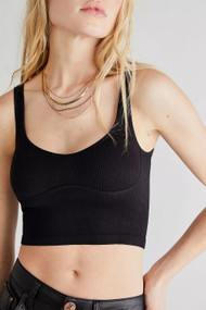 Free People Meg Seamless Crop in Black