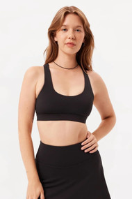 Girlfriend Collective Float Ella Scoop Bra in Black