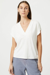 Mavi V Neck Top in Antique White