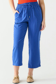 Black Tape Drawstring Pant in Cobalt