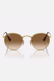 Ray-Ban 0RB3447 Round Metal Sunglasses in Gold + Gradient Brown