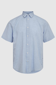 Minimum Eric Short Sleeve Button Up in Hydrangea Melange