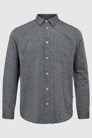 Minimum Jack Long Sleeve Shirt in Navy Blazer Melange