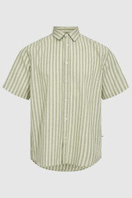 Minimum Eric 2.0 Short Sleeve Button Up in Epsom Stripe