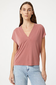 Mavi V Neck Top in Canyon Rose