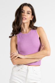 C'est Moi Bamboo Ribbed Tank in Orchid