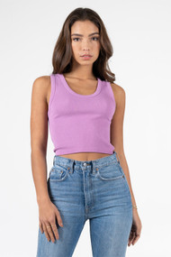 C'est Moi Bamboo Rib Scoop Tank in Orchid