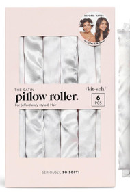 Kitsch Satin Heatless Pillow Rollers in Soft Marble