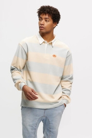 Kuwalla Tee Stripe Rugby Sweatshirt in Baby Blue