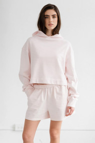 Brunette The Label Cropped Core Hoodie in Bellini