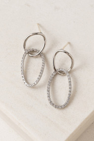 Lover's Tempo Encore Pave Small Linked Hoops in Silver