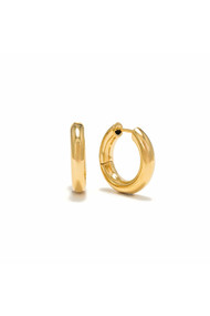 Lover's Tempo Midi Puff Hoops in Gold