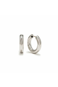 Lover's Tempo Midi Puff Hoops in Silver