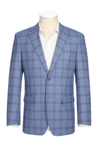 Renoir Slim Fit Blazer in Blue Plaid