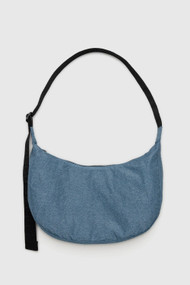 Baggu Medium Nylon Crescent Bag in Digital Denim