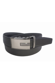 Custom Leather Polished Inset Ratchet Belt in Black