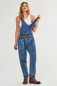 Free People High Roller Jumpsuit in Sapphire Blue