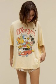 Daydreamer Weezer Collage OS Tee in Yellow Fizz