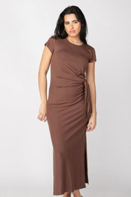 Dex Knotted Midi Dress in Cocoa