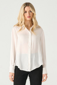 Black Tape Satin Blouse in White