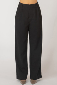 Black Tape Wide Leg Trouser in Black.