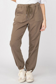 Dex Denim Jogger in Army Green