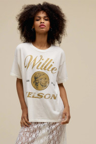 Daydreamer Willie Nelson American Original Merch Tee in Vintage White