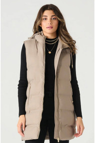 Dex Puffer Vest in Taupe