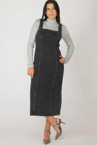 Dex Denim Midi Dress in Black