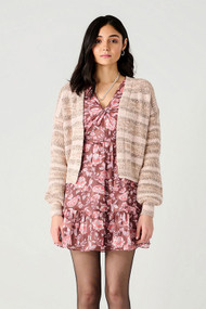 Dex Textured Cardigan in Neutral Melange