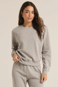 Z Supply Classic Crew Sweatshirt in Heather Grey