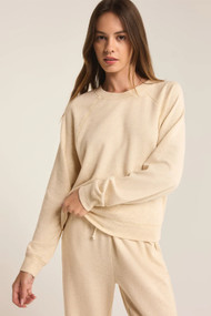 Z Supply Saldana French Terry Top in Oatmeal Heather