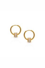 Lover's Tempo Prism Charm Hoops in Gold