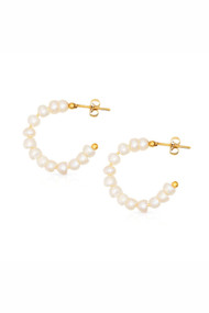 Lover's Tempo Isola Pearl Hoops in Gold