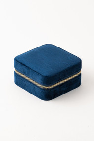 Lover's Tempo Bon Voyage Square Jewelry Box in Sapphire