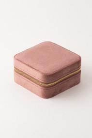 Lover's Tempo Bon Voyage Square Jewelry Box in Rose Quartz