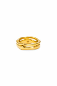 Lover's Tempo Coral Ring Stack in Gold