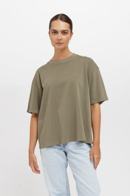 Brunette The Label Boxy Tee in Olive